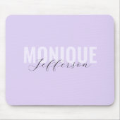 Fett Name Script Modern Lilac Lavender Monogram Mousepad (Vorne)