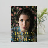 Fett Name Serif Abschluss Foil Einladung (Stehend vorne)