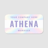 Fett Name, Titel und Firma pastellfarbener Regenbo Namensschild (Vorderseite)