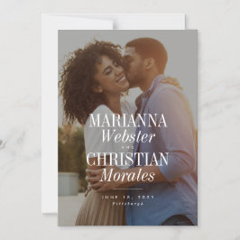 Fett-Namen einzigartig modern ein Foto Save the Da Magneteinladung