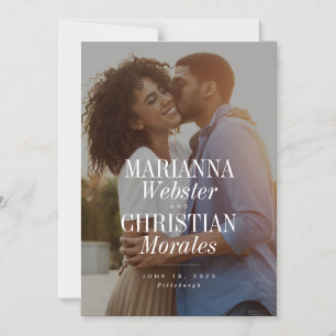 Fett-Namen einzigartig modern ein Foto Save the Da Magneteinladung