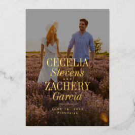 Fett-Namen einzigartig moderne Foto Save the Date Folieneinladung