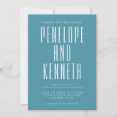 Fett-Namen Retro Typografie farbenfrohe Aquamarine Einladung (Vorderseite)