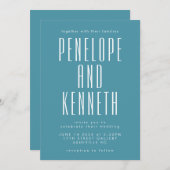 Fett-Namen Retro Typografie farbenfrohe Aquamarine Einladung (Vorne/Hinten)