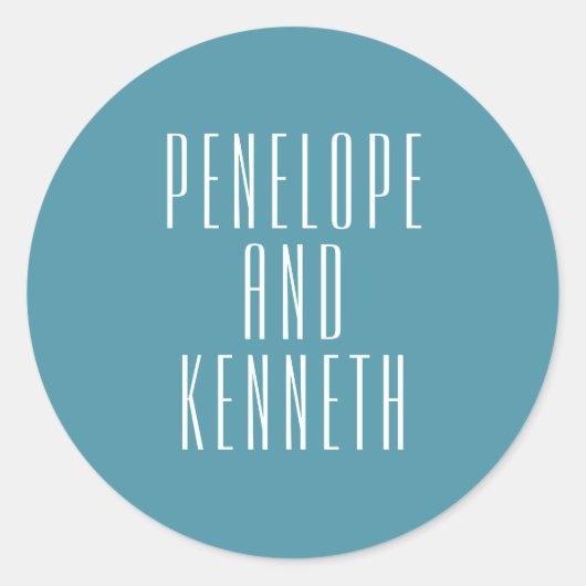 Fett-Namen Retro Typografie farbenfrohe Aquamarine Runder Aufkleber (Vorderseite)