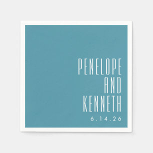 Fett-Namen Retro Typografie farbenfrohe Aquamarine Serviette