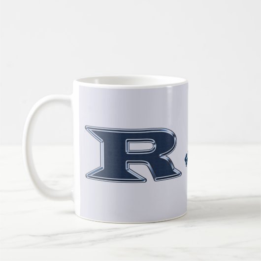 Fett Navy Blue Letter R Initial Monogram Kaffeetasse (Links)