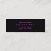 Fett Neon Pink Makeup Salon Nails Eyelashes Mini Visitenkarte (Rückseite)