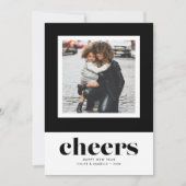 Fett neues Jahr Single Foto Feiertagskarte (Vorderseite)