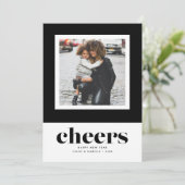 Fett neues Jahr Single Foto Feiertagskarte (Stehend Vorderseite)