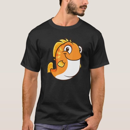 Fett Niedlich Chubby Fisch Orange Fisch T-Shirt (Vorderseite)