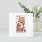 Fett niedlicher Katzenkeks Snack Valentinstag Feiertagskarte (Stehend Vorderseite)