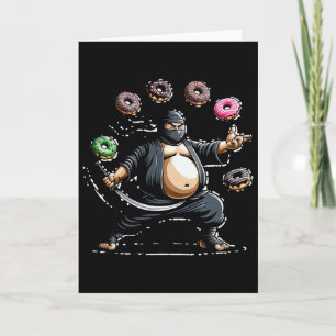 Fett Ninja-Schwert und Donut Shuriken Donutliebhab Karte