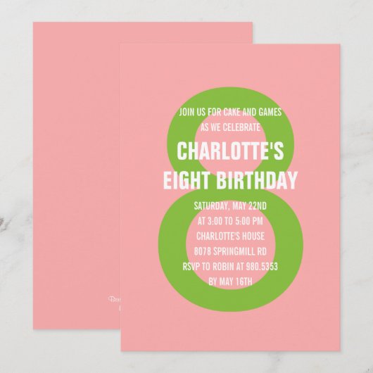 Fett Nummer Geburtstagspartei Einladung (Vorne/Hinten)