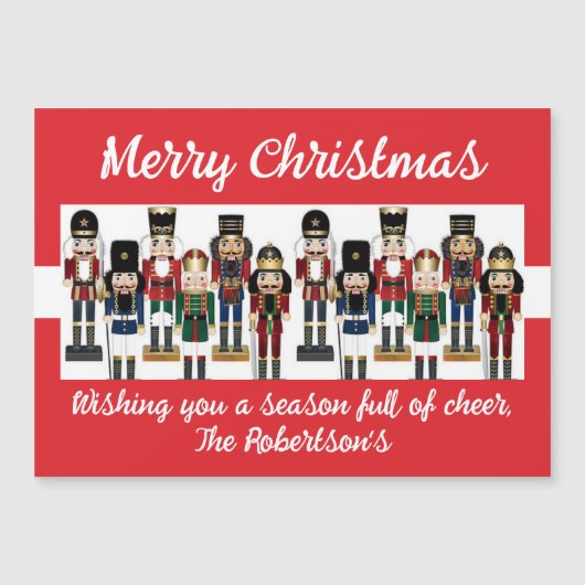 Fett Nutcrackers Custom Text Weihnachtsmagnet-Kart Magnetkarte (Vorderseite)
