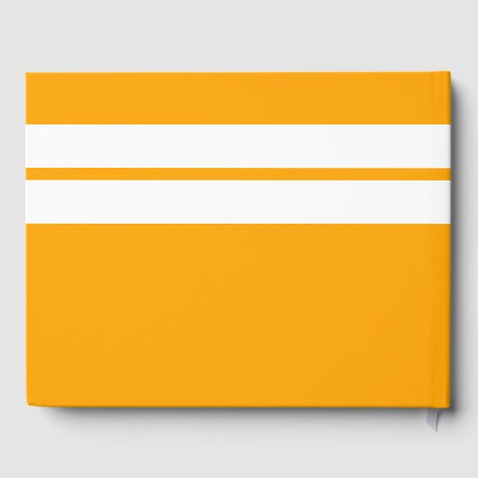 Fett Ober-weiße Streifen goldgelber Hintergrund Gästebuch (Rückseite)