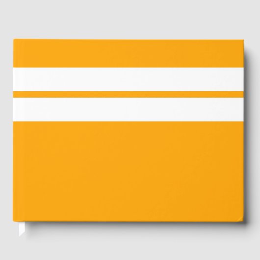 Fett Ober-weiße Streifen goldgelber Hintergrund Gästebuch (Vorderseite)