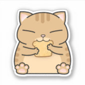 Fett Orange Cat Toast Aufkleber (Vorderseite)