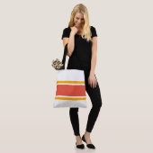 Fett orange gelbe Streifen auf weiß Tasche (Am Model)
