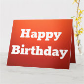Fett Orange Happy Birthday Card Persönlichen Text Karte (Gelbe Blume)