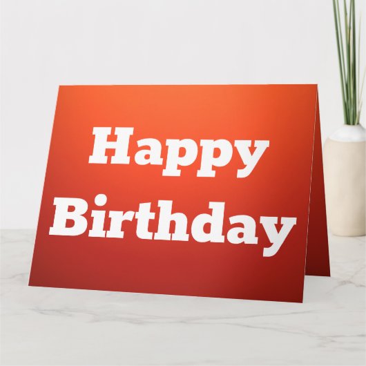 Fett Orange Happy Birthday Card Persönlichen Text Karte (Vorderseite)