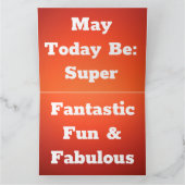 Fett Orange Happy Birthday Card Persönlichen Text Karte (Innenseite)