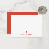 Fett Orange Herz und Name Mitteilungskarte (Vorderseite/Rückseite Beispiel)