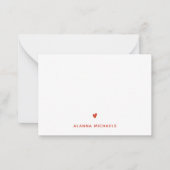 Fett Orange Herz und Name Mitteilungskarte (Vorderseite)