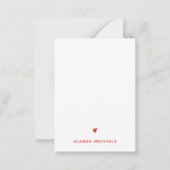 Fett Orange Herz und Name Note Card Mitteilungskarte (Vorderseite)