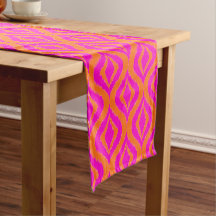 Fett Orange Hot Pink Sommer Ikat Ogee Kunst Muster