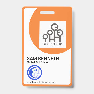 Fett Orange Krümmung Rahmen Unternehmensfoto Vorla Ausweis