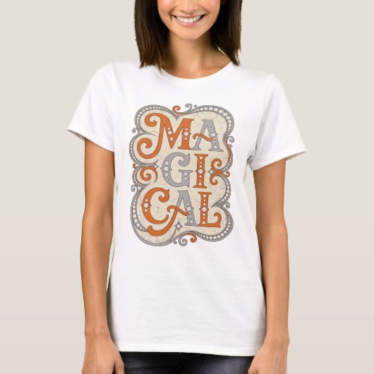 Fett Orange MAGISCHE Statement Design T-Shirt (Vorderseite)