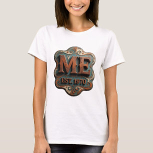 Fett Orange ME EST 1970 modernes Design T-Shirt
