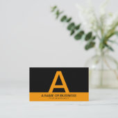fett-orange-Monogramm Visitenkarte (Stehend Vorderseite)