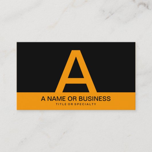 fett-orange-Monogramm Visitenkarte (Vorderseite)