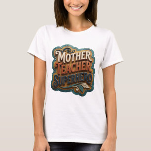 Fett Orange MOTHER LEHRERIN SUPERHELDIN T-Shirt