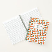 Fett Orange-Muster-Namensschild Notizblock (Innenseite)