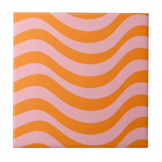 Fett Orange Pink Wellig Streifen Y2K Retro Fliese
