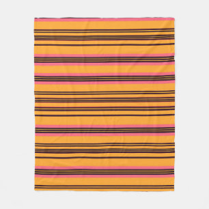Fett orange-pinke horizontale Streifenmuster Fleecedecke