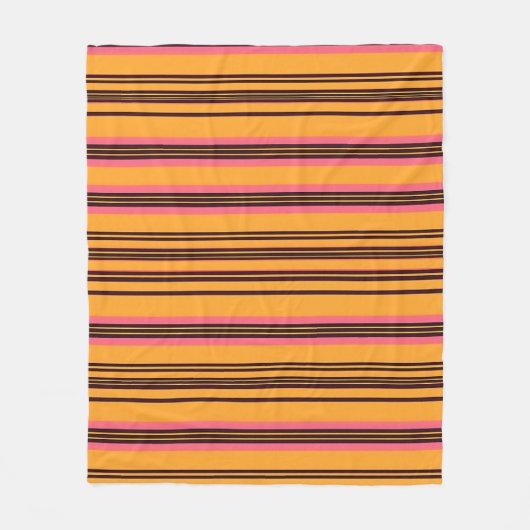 Fett orange-pinke horizontale Streifenmuster Fleecedecke (Vorderseite)