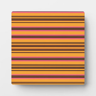 Fett-orange-pinke horizontale Streifenmuster Fotoplatte