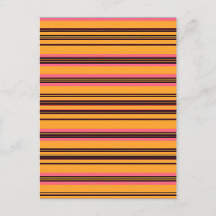 Fett-orange-pinke horizontale Streifenmuster Postkarte