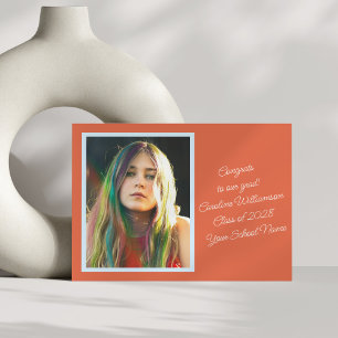 Fett Orange Retro Schrift Lebendiges Foto Abschlus Ankündigung