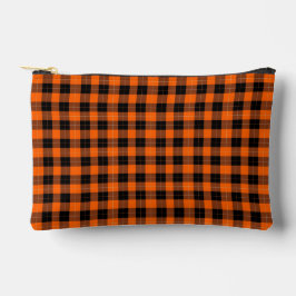 Fett Orange und Schwarz Buffalo Kariert Zubehörtasche