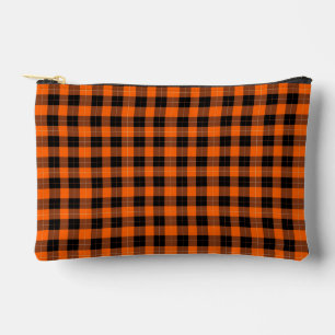 Fett Orange und Schwarz Buffalo Kariert Zubehörtasche