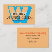 fett orange und tuquoise Klempner oder andere Visitenkarte (Vorne/Hinten)