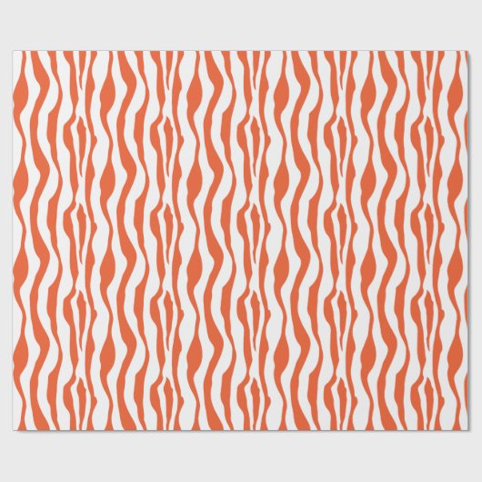 Fett Orange und Weiße Zebrastreifen Tierdrucke Geschenkpapier (Flach)
