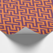 Fett orangefarbene, geometrische Schlüsselmuster, Geschenkpapier (Ecke)
