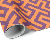 Fett orangefarbene, geometrische Schlüsselmuster,  Geschenkpapier (Rolleneckpunkt)