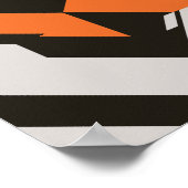 Fett orangefarbenes und schwarzes geometrisches De Poster (Ecke)